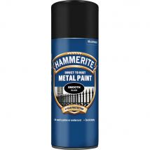 Hammerite Smooth Finish Aerosol Spray Metal Paint Black 400ml