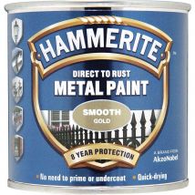 Hammerite Smooth Finish Metal Paint Gold 250ml
