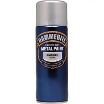 Hammerite Smooth Finish Aerosol Spray Metal Paint Silver 400ml