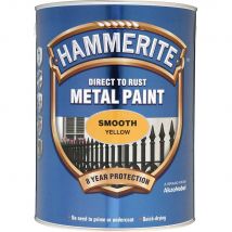 Hammerite Smooth Finish Metal Paint Yellow 5000ml