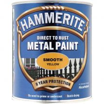 Hammerite Smooth Finish Metal Paint Yellow 750ml