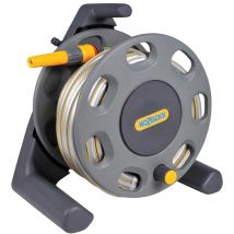 Hozelock Compact Floor Standing Hose Reel 1/2" / 12.5mm 25m Grey & Yellow