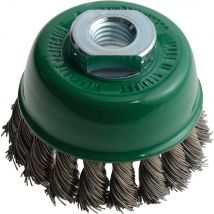 Lessmann 0.5 Stainless Steel Wire Knot Cup Brush 65mm M14 x 2.0 Thread