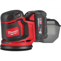 Milwaukee M18 BOS125 18v Cordless Random Orbital Disc Sander 125mm 2 x 5ah Li-ion Battery Charger Bag