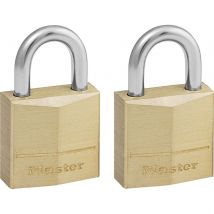 Masterlock Solid Brass Padlock Pack of 2 Keyed Alike