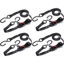 Master Lock Ratchet Tie Down S Hook Straps 4250mm Black Pack of 4