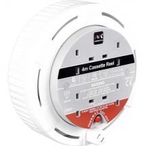 Masterplug 4 Socket Thermal Cut Out Cassette Cable Extension Reel 240v 4m