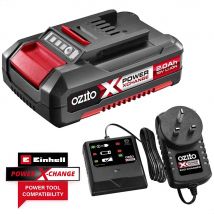 Ozito Genuine PXC 18v Cordless Li-ion Battery 2ah and Eco Charger 2ah