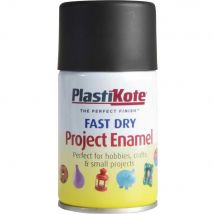 Plastikote Dry Enamel Aerosol Spray Paint Matt Black 100ml