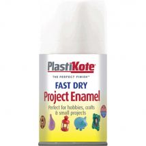 Plastikote Dry Enamel Aerosol Spray Paint Gloss White 100ml