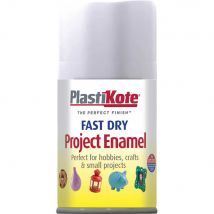 Plastikote Dry Enamel Aerosol Spray Paint Matt White 100ml