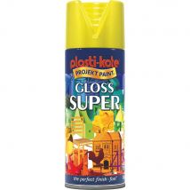 Plastikote Super Gloss Aerosol Spray Paint Yellow 400ml
