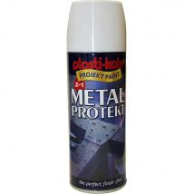 Plastikote Metal Protekt Aerosol Spray Paint White 400ml
