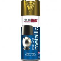 Plastikote Brilliant Metallic Aerosol Spray Paint Gold 400ml
