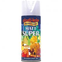 Plastikote Super Matt Aerosol Spray Paint White 400ml
