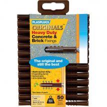 Plasplugs Heavy Duty Multifix Concrete and Brick Fixings Pack of 50