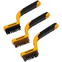 Roughneck 3 Piece Soft Grip Narrow Hand Brush Set