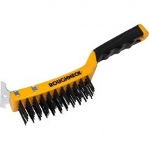 Roughneck Carbon Steel Wire Brush with Integrated Scraper 4 Rows
