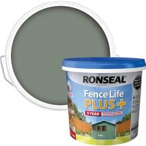 Ronseal Fence Life Plus 5 Year Protection Shed & Fence Paint Sage 5l