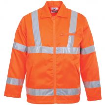 Portwest Class 3 Hi Vis RIS Polycotton Jacket Orange S