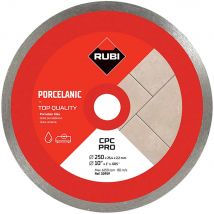 Rubi CPC Pro Diamond Cutting Disc for Porcelain Tiles 250mm 2.2mm 25.4mm