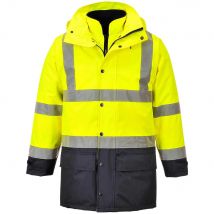 Oxford Weave 300D Class 3 Hi Vis 5-in1 Executive Jacket Yellow / Navy L