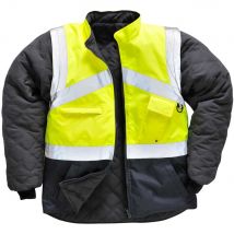 Oxford Weave 300D Class 1:2 Hi Vis 2-Tone Reversible Jacket Yellow / Navy L
