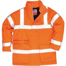 BizFlame Hi Vis Flame Resistant Rain Jacket Orange 2XL