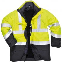 BizFlame Hi Vis Flame Resistant Rain Multi Protection Jacket Yellow / Navy M