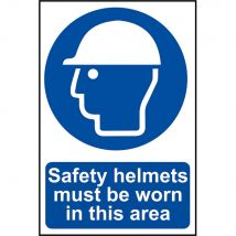 Scan Safety Helmets Must Be Worn In This Area Sign 200mm 300mm Standard