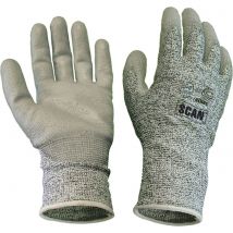 Scan Mens Polyurethane Coated Cut 5 Liner Gloves Grey XL