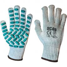 Scan Vibration Resistant Latex Foam Gloves Grey / Green XL