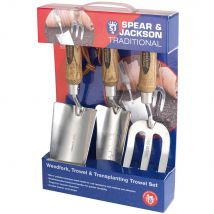Spear and Jackson Traditional 3 Piece Stainless Steel Garden Hand Tool Set