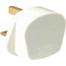 SMJ 13amp Fused Plug Trade Pack White Pack of 20