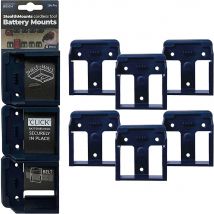 Stealth Mounts 6 Pack Battery Mounts for Bosch 18V PRO Batteries Blue