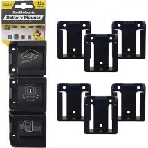 Stealth Mounts 6 Pack Battery Mounts for Makita 12V CXT Batteries Black