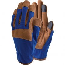 Town and Country All Purpose Synthetic Leather Work Gloves Blue / Brown L