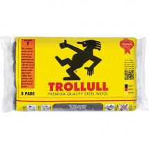 Trollull Extra Large Steel Wire Wool Pads Pack of 8 1 200g