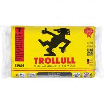 Trollull Extra Large Steel Wire Wool Pads Pack of 8 3 Coarse 200g