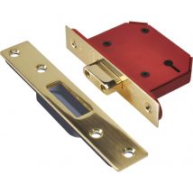 Union Strongbolt 3 Lever Mortice Deadlock Polished Brass 81mm 89mm