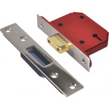 Union Strongbolt 3 Lever Mortice Deadlock Stainless Steel 81mm 89mm