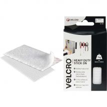 Velcro Heavy Duty Stick On Strips White 50mm 100mm Pack of 2