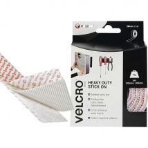 Velcro Heavy Duty Stick On Tape White 50mm 1m Pack of 1