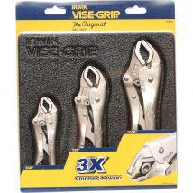 Vise-Grip 3 Piece Curved Jaw Locking Plier Set