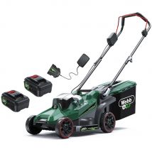 Webb Eco WEV20LM33 20v Cordless Brushless Rotary Lawnmower 330mm 2 x 4ah Li-ion Battery Charger