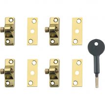 Yale 8K118 Economy Window Lock Brass Pack of 4