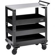 Bunker 3 Tier Stainless Steel Worktop Trolley Black