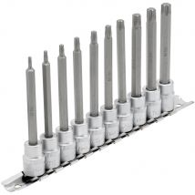 Draper 10 Piece 3/8" Drive Long Torx Socket Bit Set 3/8" 100mm