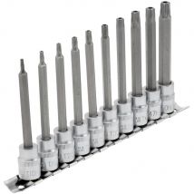 Draper 10 Piece 3/8" Drive Long Torx Socket Bit Set 3/8" 100mm