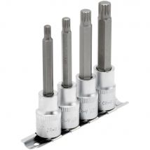 Draper 4 Piece 1/2" Drive Spline Socket Bit Set 1/2" 100mm